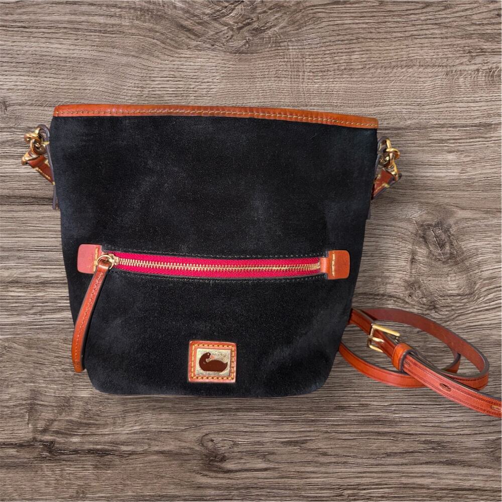 Dooney & Bourke Tmoro Black Suede Hobo Crossbody Bag